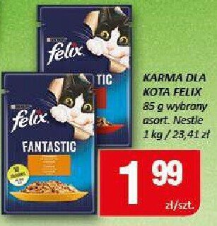 Karma dla kota Felix 85g różne smaki promocja w Chorten