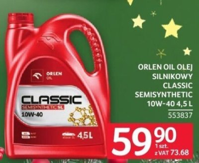 ORLEN OIL olej silnikowy Classic Semisynthetic 10W-40 4.5 L promocja w Selgros