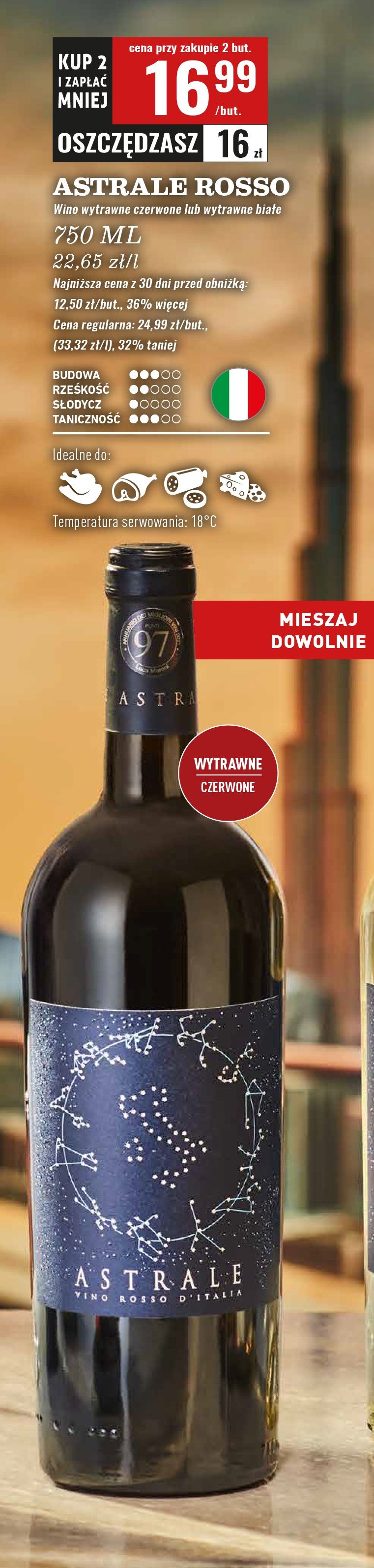 Wino Astrale rosso promocja w Biedronka