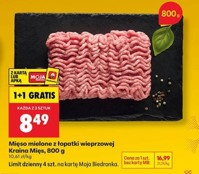 Mięso mielone z łopatki wieprzowej Kraina Mięs promocja w Biedronka