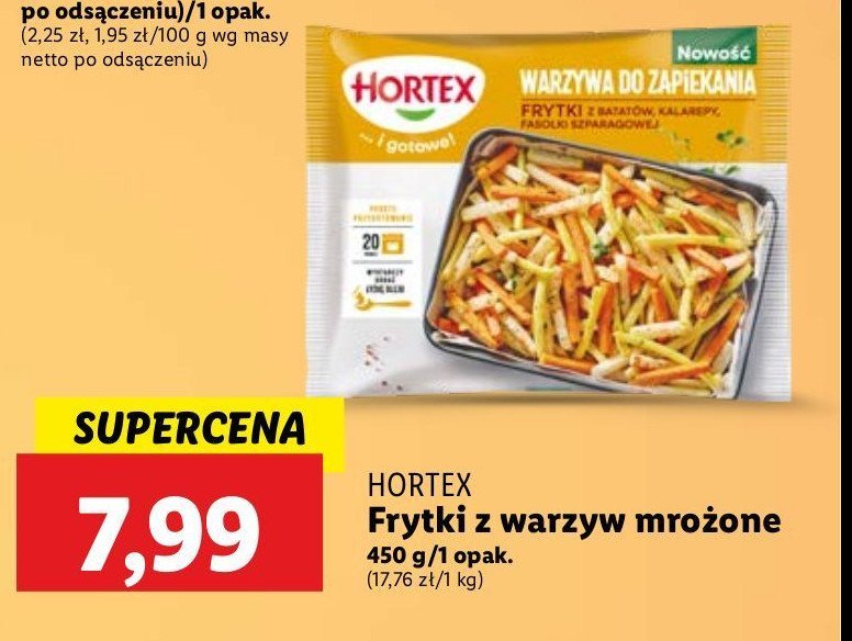 Warzywa do zapiekania frytki z batatów, kalarepy, fasolki szapragowej Hortex promocja