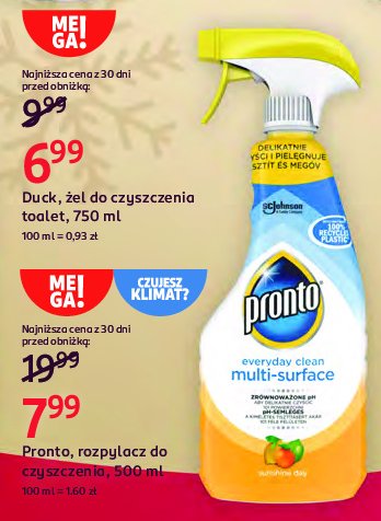 Płyn do różnych powierzchni 5 w 1 Pronto multi surface promocja w Rossmann