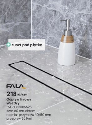 Odpływ liniowy Wet Dry chrom 60 cm promocja w Castorama