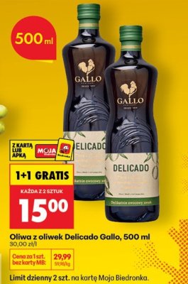 Oliwa z oliwek Delicado Gallo, 500 ml promocja w Biedronka