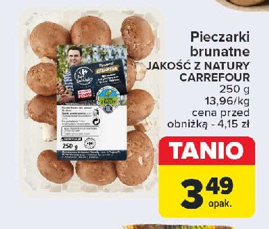 Pieczarki brunatne Carrefour targ świeżości promocja w Carrefour