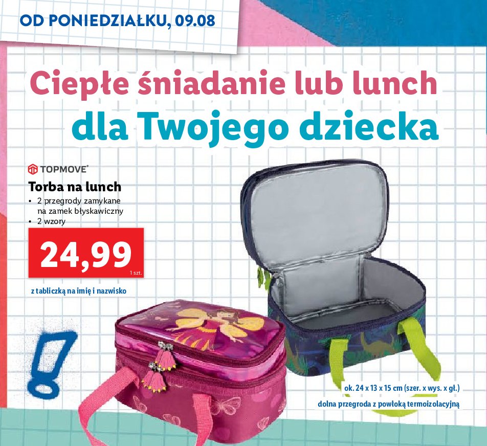 Torba izotermiczna na lunch dla ch艂opca Topmove promocja