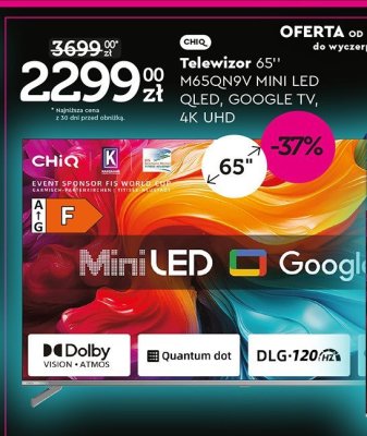 Telewizor 65" M65QN9V mini LED QLED, Google TV, 4K UHD promocja w Biedronka