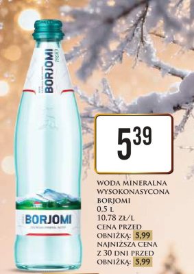 Woda mineralna wysokonasycona Borjomi 0.5 l promocja w Dino