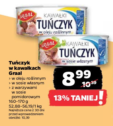 Tu艅czyk sa艂atkowy z warzywami w sosie pomidorowym Graal promocja