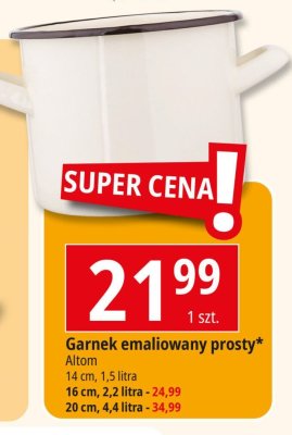Garnek emaliowany prosty 16 cm Altom promocja