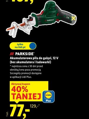 Akumulatorowa piła do gałęzi 12 V promocja w Lidl