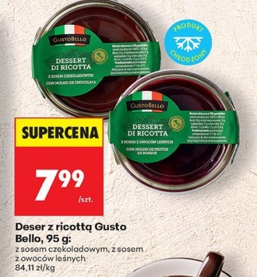 Deser z ricottą Gusto Bello, 95 g promocja w Biedronka