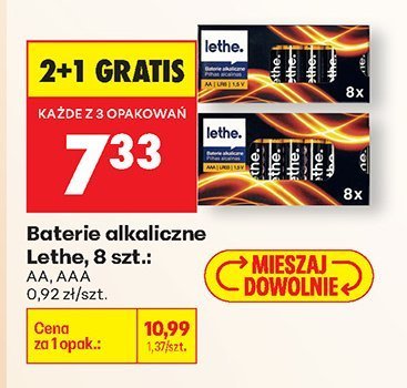 Baterie alkaliczne Lethe, 8 szt.: AA, AAA promocja w Biedronka