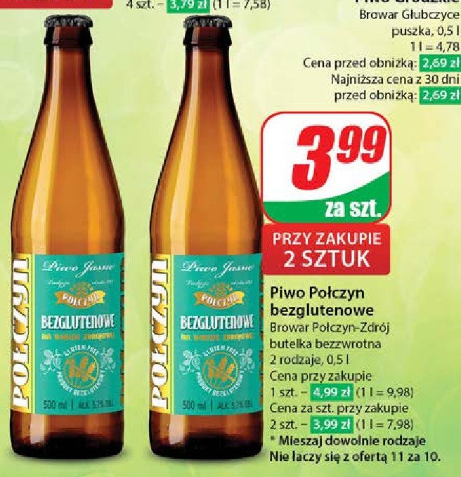 Piwo Połczyńskie bezglutenowe promocja w Dino