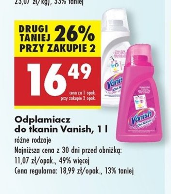 Odplamiacz w p艂ynie pink Vanish oxi action promocja