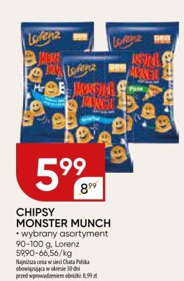 Chipsy monster munch wybrany asortyment promocja w Chata Polska