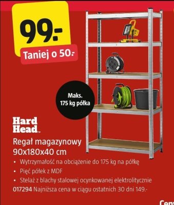 Regał magazynowy Hard Head 90x180x40 cm promocja w Jula