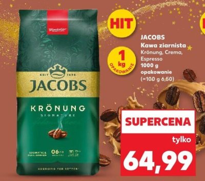 Kawa ziarnista Crema 1 kg promocja w Kaufland