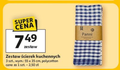 Zestaw ścierek kuchennych 3 szt., wym.: 55 x 35 cm, polycotton promocja w Auchan