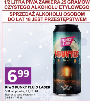 Piwo Funky Fluid Lager promocja w Stokrotka
