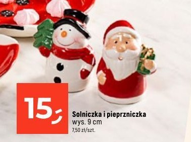 Solniczka i pieprzniczka bałwanek i święty mikołaj 9 cm promocja w Dealz