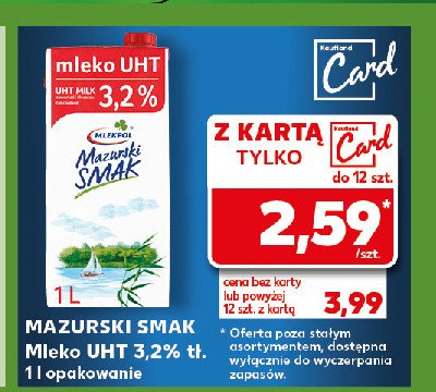 Mleko 3.2% Mazurski smak promocja w Kaufland