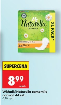 Wkładki higieniczne camomile normal, 44 szt. promocja w Biedronka