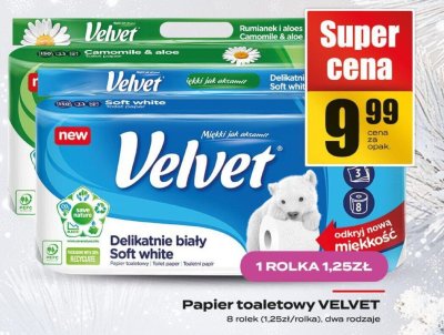 Papier toaletowy VELVET różne rodzaje promocja w Supeco