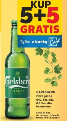 Piwo Carlsberg Pilsner 5% alk. 0,5 l promocja w Kaufland