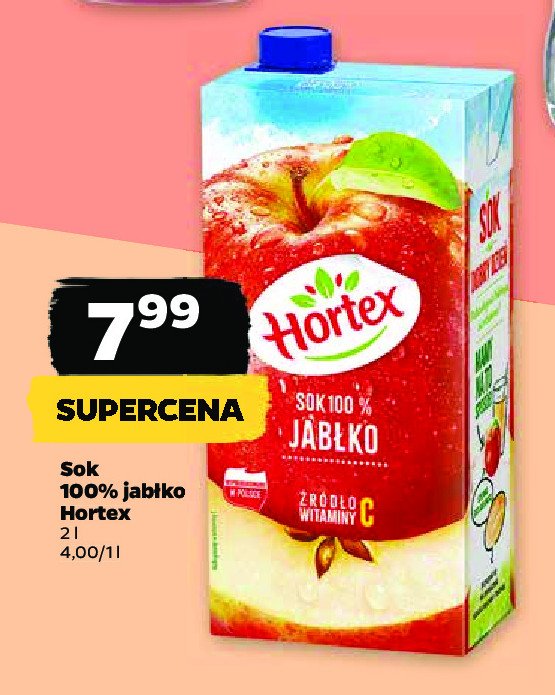 Sok jab艂kowy 100% Hortex promocja