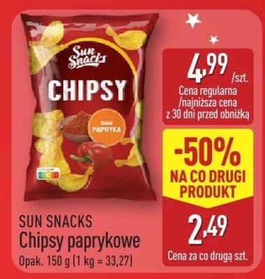 Chipsy paprykowe  promocja w Aldi