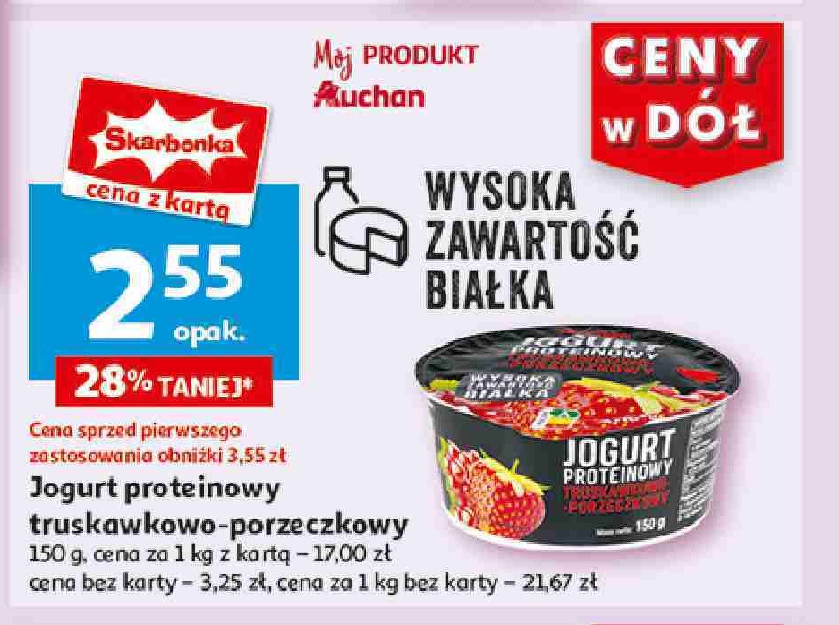 Jogurt proteinowy truskawkowko-porzeczkowy Auchan promocja