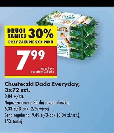 Chusteczki wilgotne naturals Dada promocja