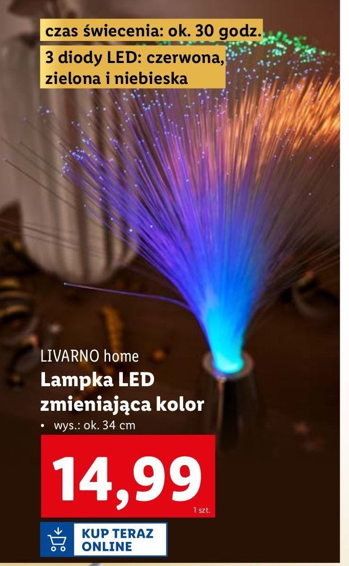 Lampka led zmieniająca kolor LIVARNO HOME promocja