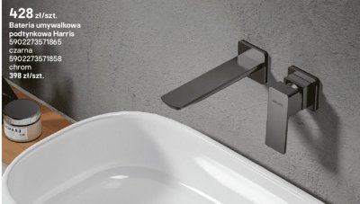 Bateria umywalkowa podtynkowa Harris 5902273571865 czarna promocja w Castorama