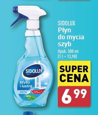 Płyn do szyb i luster arctic Sidolux promocja