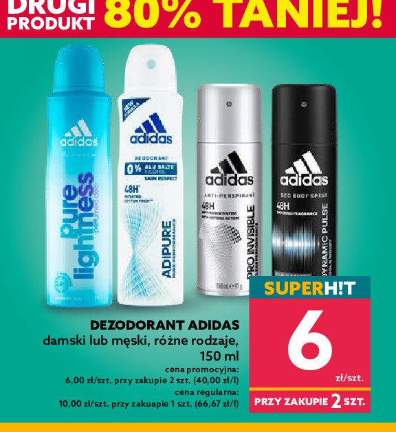 Dezodorant Adidas pure lightness Adidas cosmetics promocja