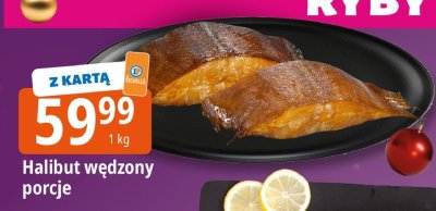 Halibut wędzony porcje promocja w Leclerc