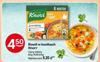 Rosół w kostkach Knorr z kury, wołowy promocja w Żabka