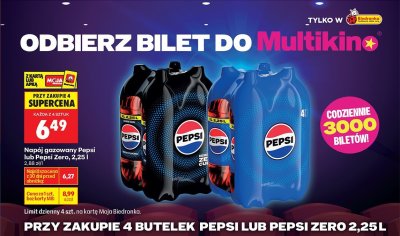 Napój gazowany Pepsi Zero, 2,25 l promocja w Biedronka