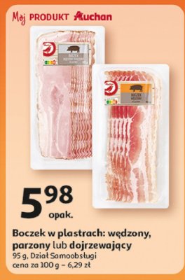 Boczek parzony Auchan r贸偶norodne (logo czerwone) promocja