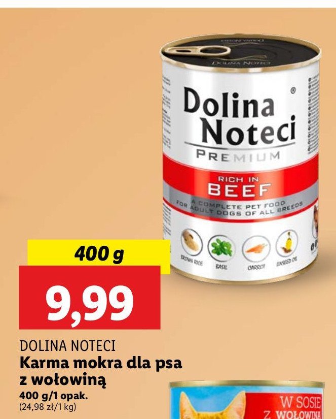 Karma dla psów bogata w wołowinę DOLINA NOTECI PREMIUM promocja