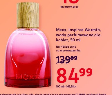 Woda perfumowana Mexx inspired warmth promocja w Rossmann