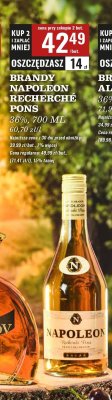 Brandy Napoleon Recherché Pons promocja w Biedronka