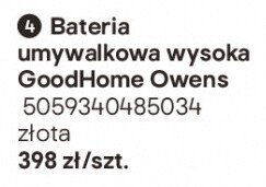 Bateria umywalkowa wysoka GoodHome Owens promocja w Castorama