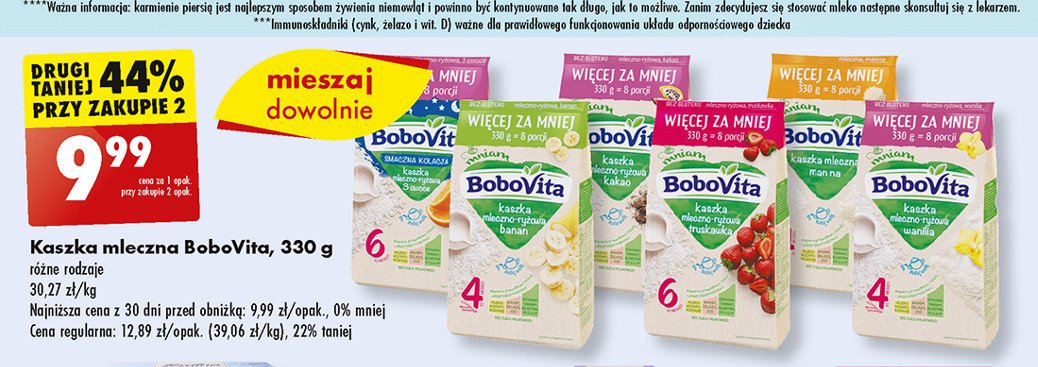 Kaszka mleczno-ryżowa wanilia Bobovita mniam promocja