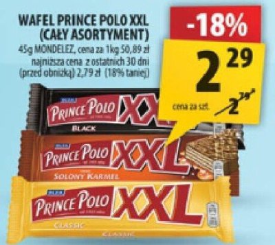 Wafel Prince Polo XXL Nestle (cały asortyment) promocja w Arhelan