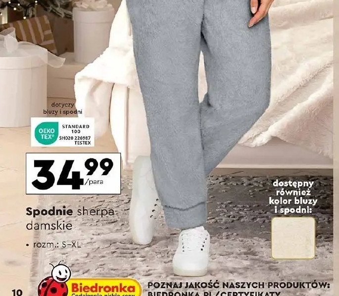 Spodnie sherpa s-xl promocja w Biedronka