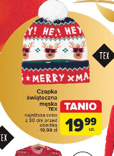 Czapka świąteczna męska Tex promocja w Carrefour