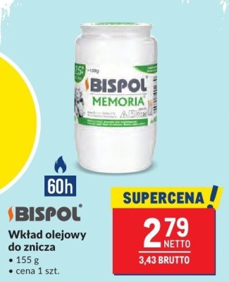 Wkład olejowy do znicza Bispol Memoria promocja w Makro